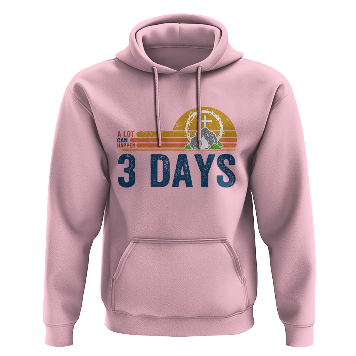 Easter A Lot Can Happen in 3 Days Hoodie Retro Religious Easter Christian - Wonder Print Shop