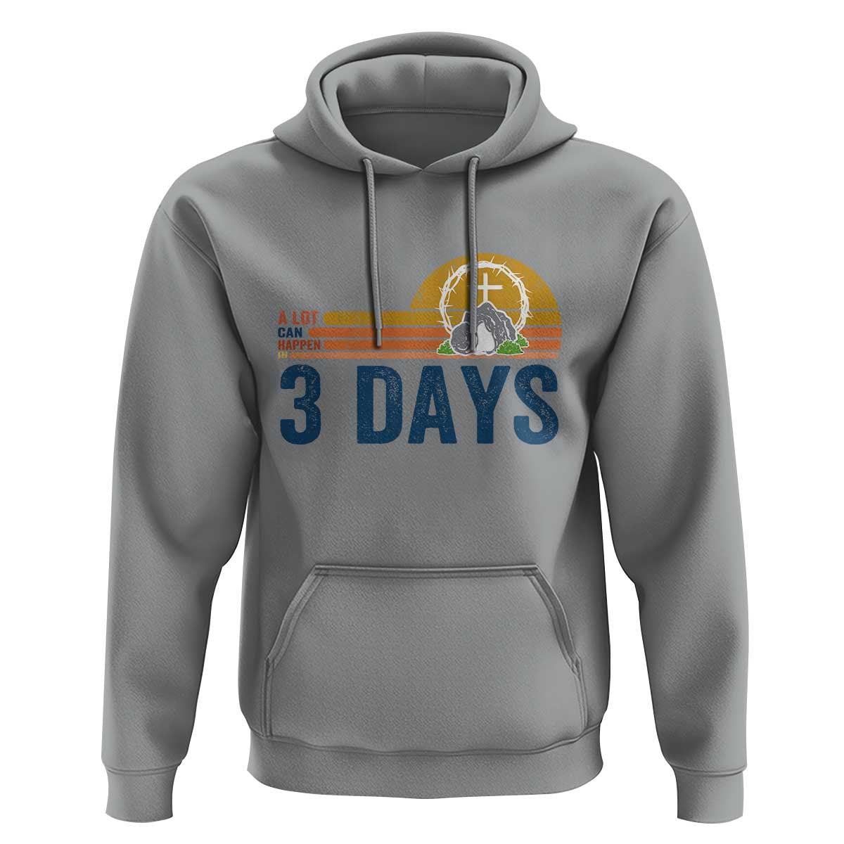 Easter A Lot Can Happen in 3 Days Hoodie Retro Religious Easter Christian - Wonder Print Shop