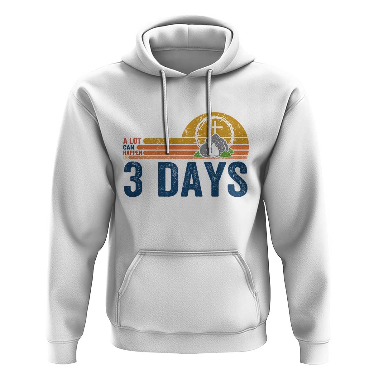 Easter A Lot Can Happen in 3 Days Hoodie Retro Religious Easter Christian - Wonder Print Shop