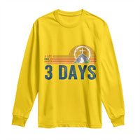 Easter A Lot Can Happen in 3 Days Long Sleeve Shirt Retro Religious Easter Christian - Wonder Print Shop