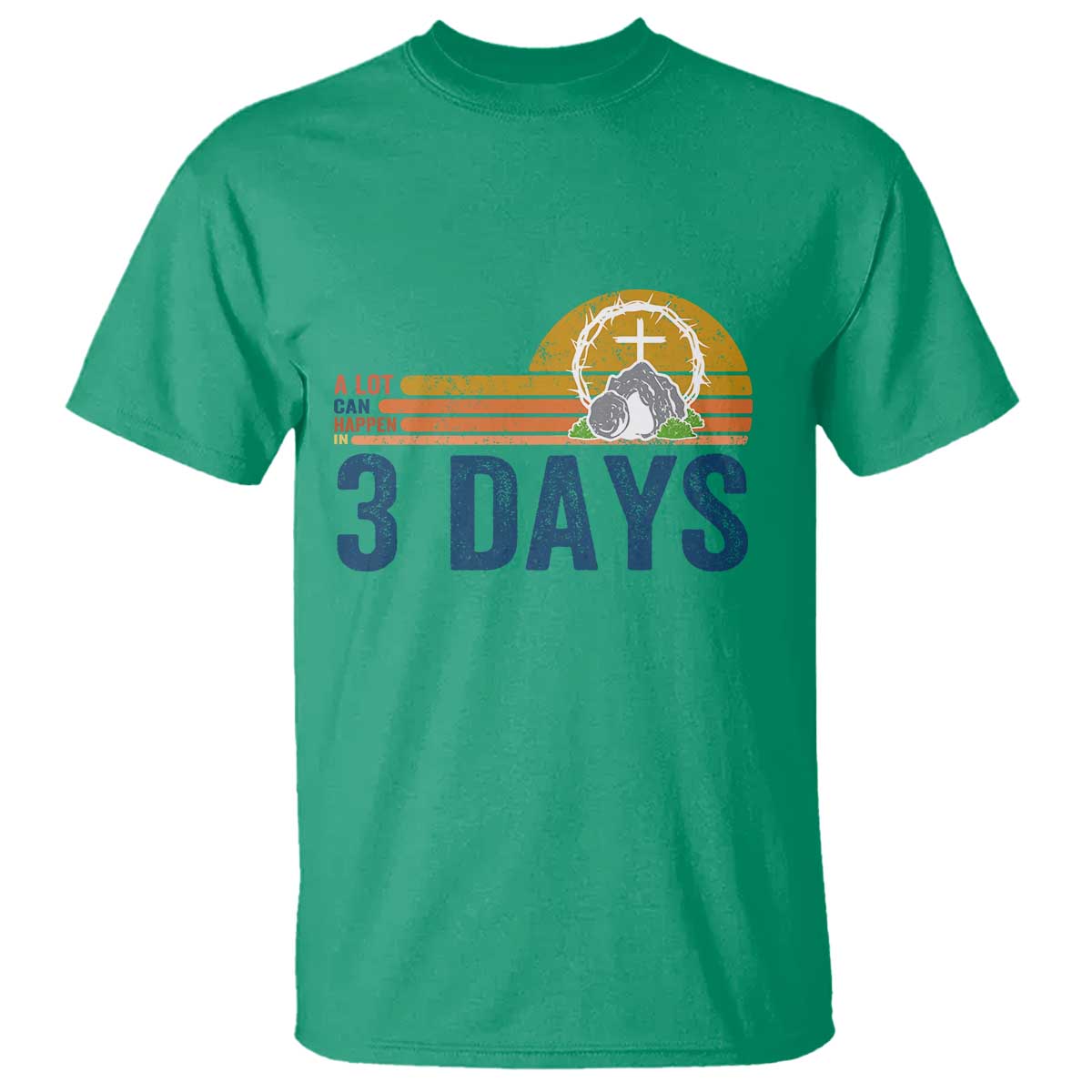 Easter A Lot Can Happen in 3 Days T Shirt Retro Religious Easter Christian - Wonder Print Shop
