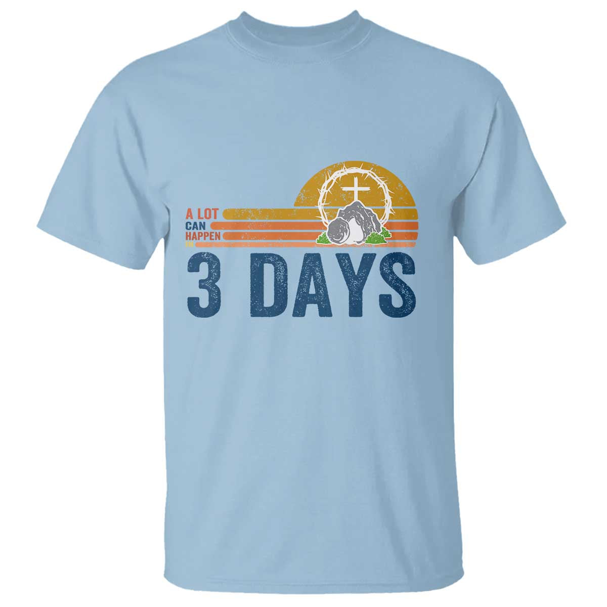 Easter A Lot Can Happen in 3 Days T Shirt Retro Religious Easter Christian - Wonder Print Shop