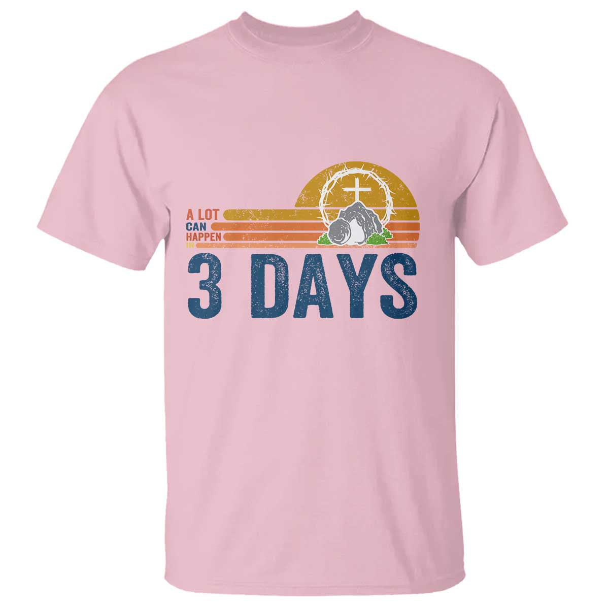 Easter A Lot Can Happen in 3 Days T Shirt Retro Religious Easter Christian - Wonder Print Shop