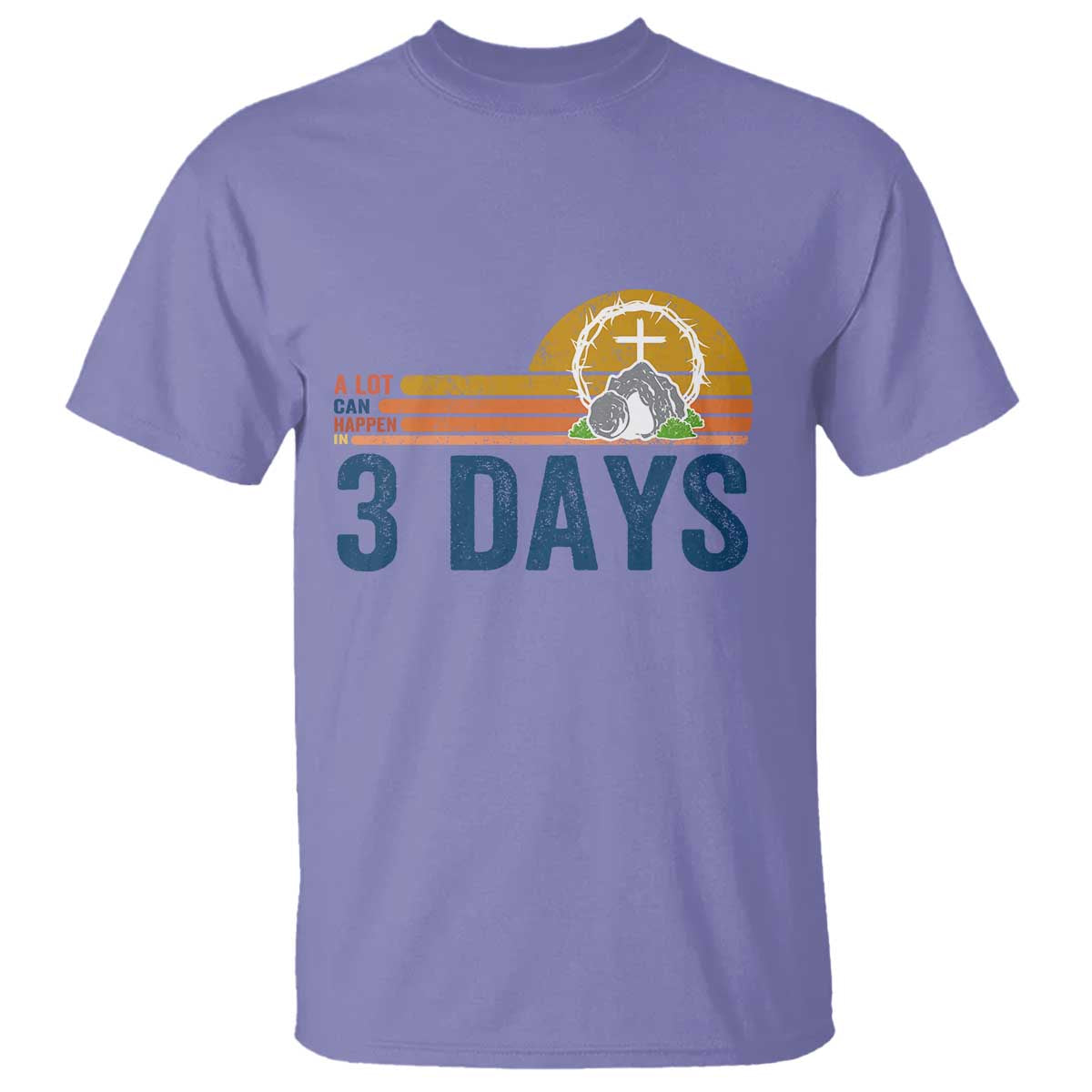 Easter A Lot Can Happen in 3 Days T Shirt Retro Religious Easter Christian - Wonder Print Shop