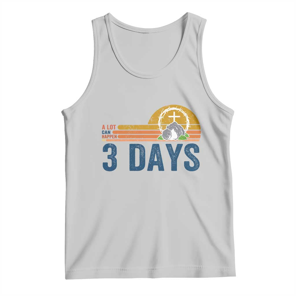 Easter A Lot Can Happen in 3 Days Tank Top Retro Religious Easter Christian - Wonder Print Shop