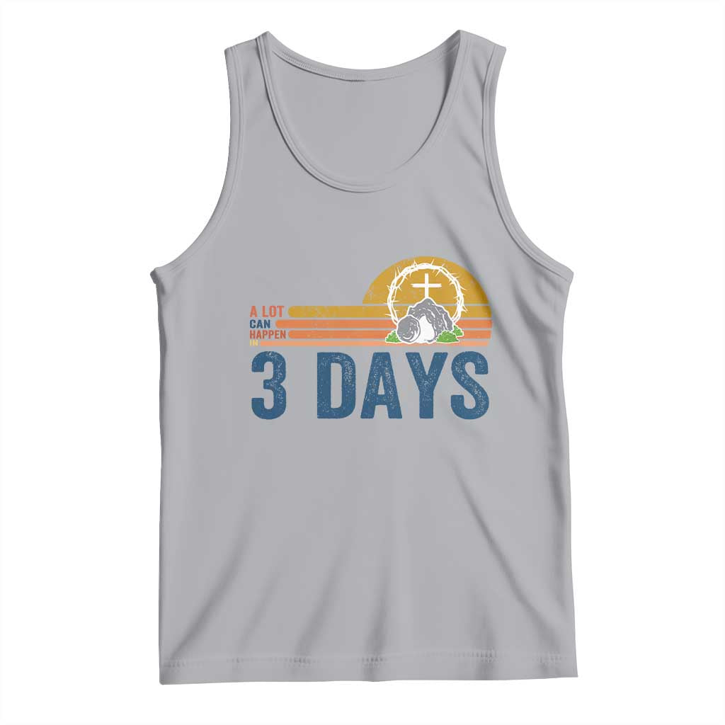 Easter A Lot Can Happen in 3 Days Tank Top Retro Religious Easter Christian - Wonder Print Shop