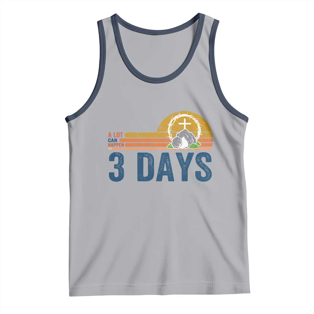 Easter A Lot Can Happen in 3 Days Tank Top Retro Religious Easter Christian - Wonder Print Shop