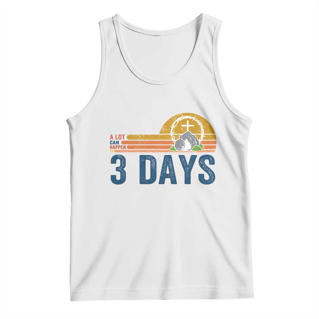 Easter A Lot Can Happen in 3 Days Tank Top Retro Religious Easter Christian - Wonder Print Shop