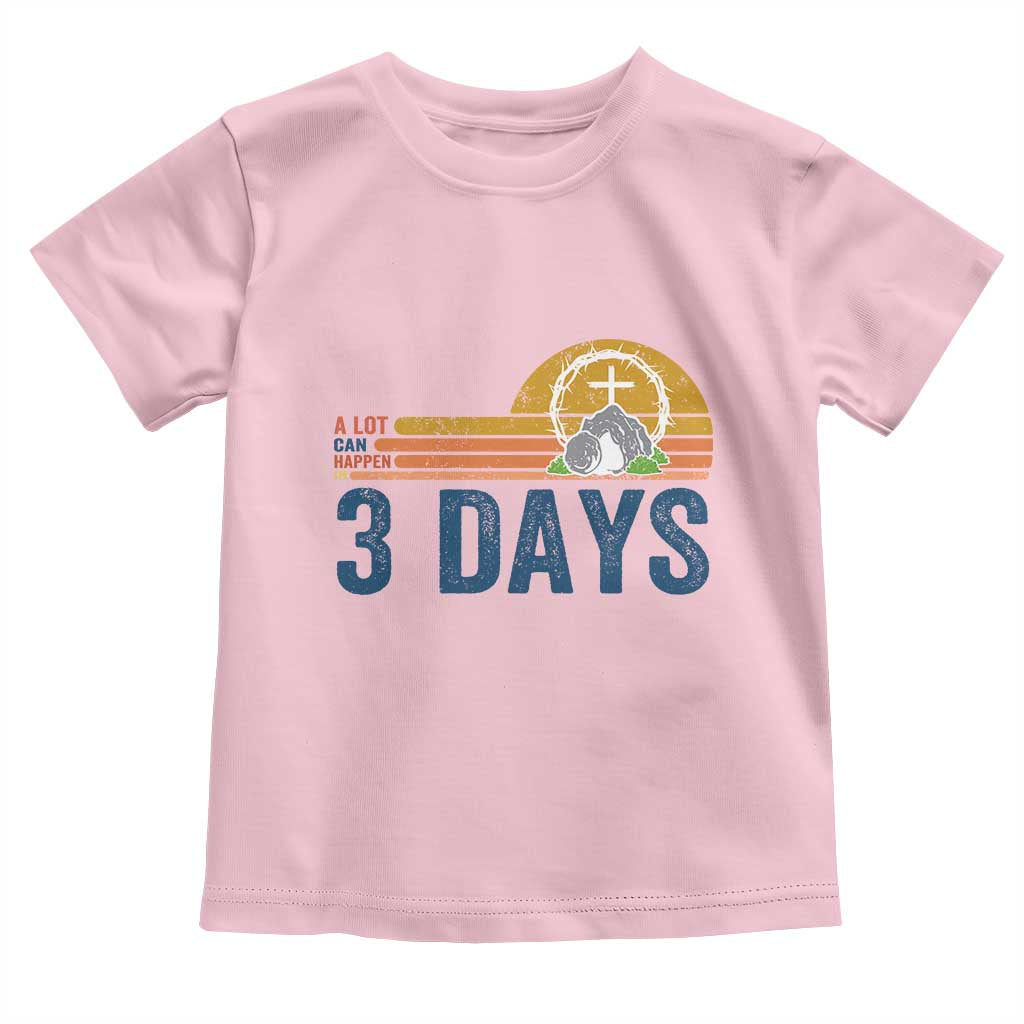 Easter A Lot Can Happen in 3 Days Toddler T Shirt Retro Religious Easter Christian - Wonder Print Shop