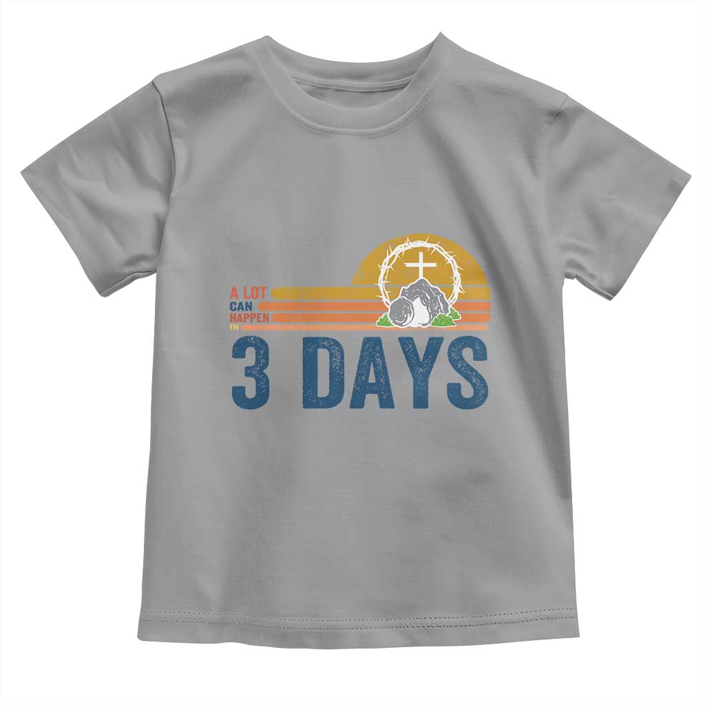 Easter A Lot Can Happen in 3 Days Toddler T Shirt Retro Religious Easter Christian - Wonder Print Shop