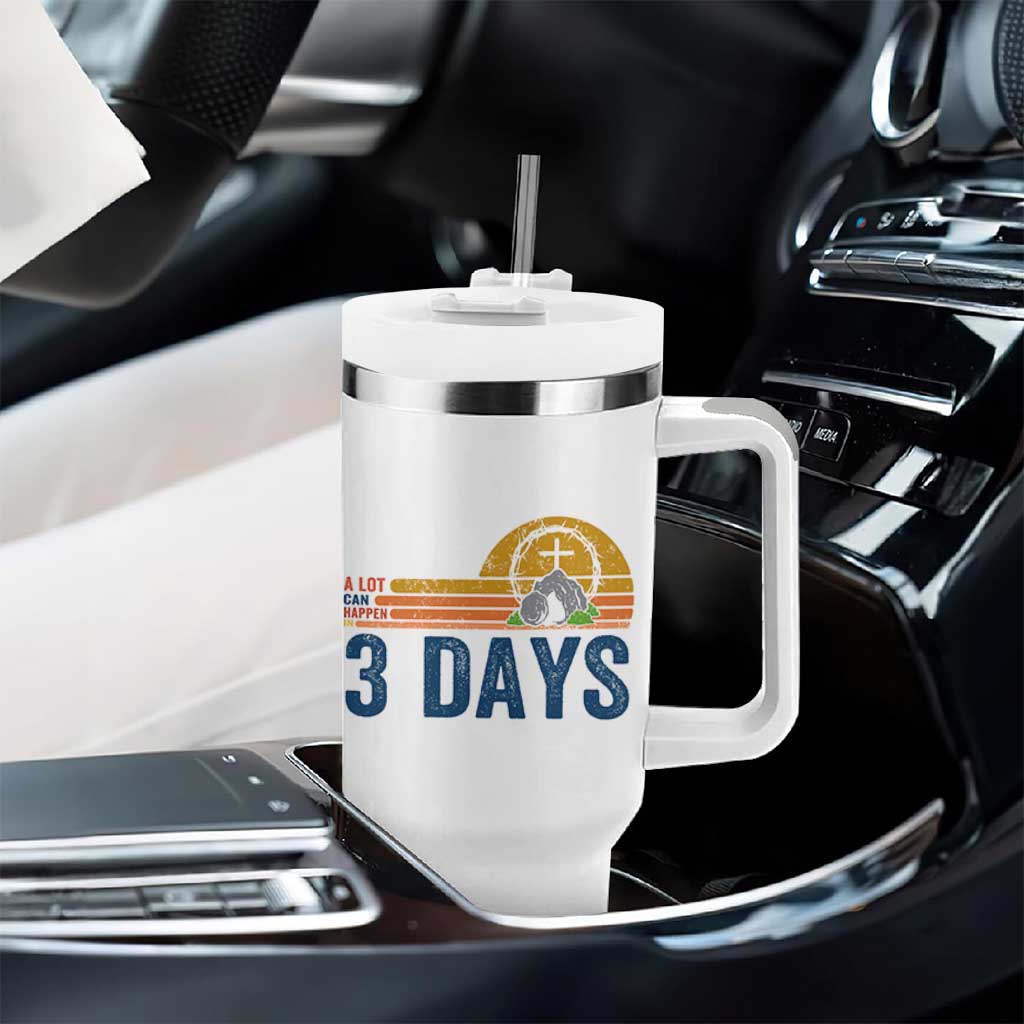 Easter A Lot Can Happen in 3 Days Tumbler With Handle Retro Religious Easter Christian - Wonder Print Shop