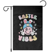 Groovy Easter Vibes Garden Flag Retro Bunny Smile Eggs - Wonder Print Shop
