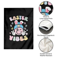 Groovy Easter Vibes Garden Flag Retro Bunny Smile Eggs - Wonder Print Shop