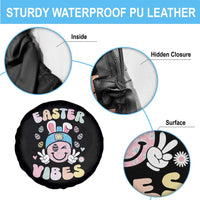 Groovy Easter Vibes Spare Tire Cover Retro Bunny Smile Eggs - Wonder Print Shop
