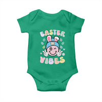 Groovy Easter Vibes Baby Onesie Retro Bunny Smile Eggs - Wonder Print Shop