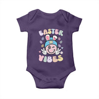Groovy Easter Vibes Baby Onesie Retro Bunny Smile Eggs - Wonder Print Shop