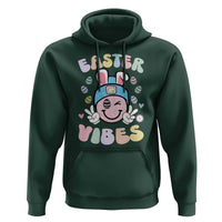 Groovy Easter Vibes Hoodie Retro Bunny Smile Eggs - Wonder Print Shop