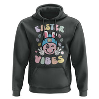 Groovy Easter Vibes Hoodie Retro Bunny Smile Eggs - Wonder Print Shop