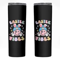 Groovy Easter Vibes Skinny Tumbler Retro Bunny Smile Eggs - Wonder Print Shop