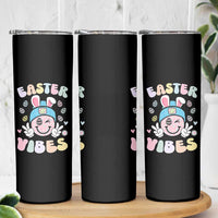 Groovy Easter Vibes Skinny Tumbler Retro Bunny Smile Eggs - Wonder Print Shop