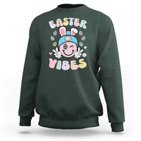 Groovy Easter Vibes Sweatshirt Retro Bunny Smile Eggs - Wonder Print Shop