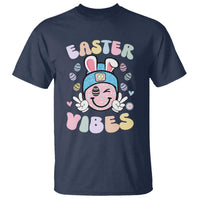 Groovy Easter Vibes T Shirt Retro Bunny Smile Eggs - Wonder Print Shop