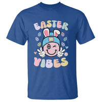 Groovy Easter Vibes T Shirt Retro Bunny Smile Eggs - Wonder Print Shop