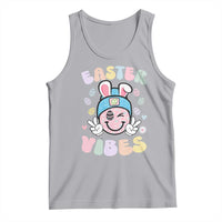 Groovy Easter Vibes Tank Top Retro Bunny Smile Eggs - Wonder Print Shop