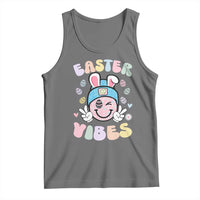 Groovy Easter Vibes Tank Top Retro Bunny Smile Eggs - Wonder Print Shop