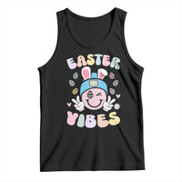 Groovy Easter Vibes Tank Top Retro Bunny Smile Eggs - Wonder Print Shop