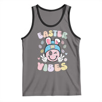 Groovy Easter Vibes Tank Top Retro Bunny Smile Eggs - Wonder Print Shop