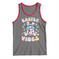 Groovy Easter Vibes Tank Top Retro Bunny Smile Eggs - Wonder Print Shop