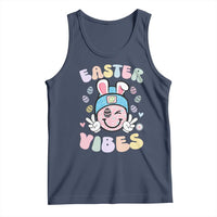 Groovy Easter Vibes Tank Top Retro Bunny Smile Eggs - Wonder Print Shop