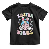 Groovy Easter Vibes Toddler T Shirt Retro Bunny Smile Eggs - Wonder Print Shop