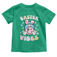 Groovy Easter Vibes Toddler T Shirt Retro Bunny Smile Eggs - Wonder Print Shop
