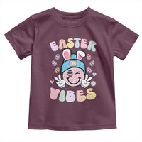 Groovy Easter Vibes Toddler T Shirt Retro Bunny Smile Eggs - Wonder Print Shop