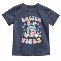 Groovy Easter Vibes Toddler T Shirt Retro Bunny Smile Eggs - Wonder Print Shop