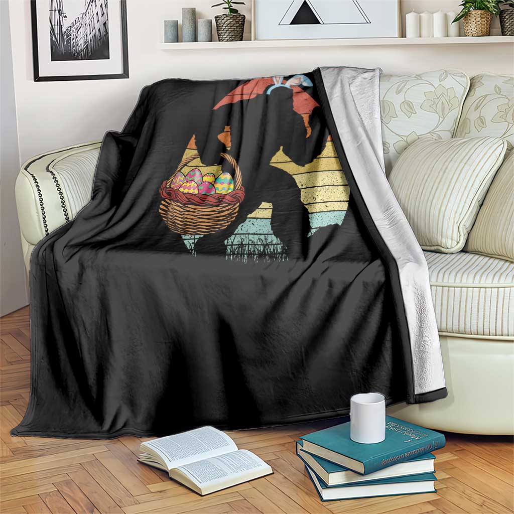 Bigfoot Easter Throw Blanket Bunny Sasquatch Eggs Retro - Wonder Print Shop