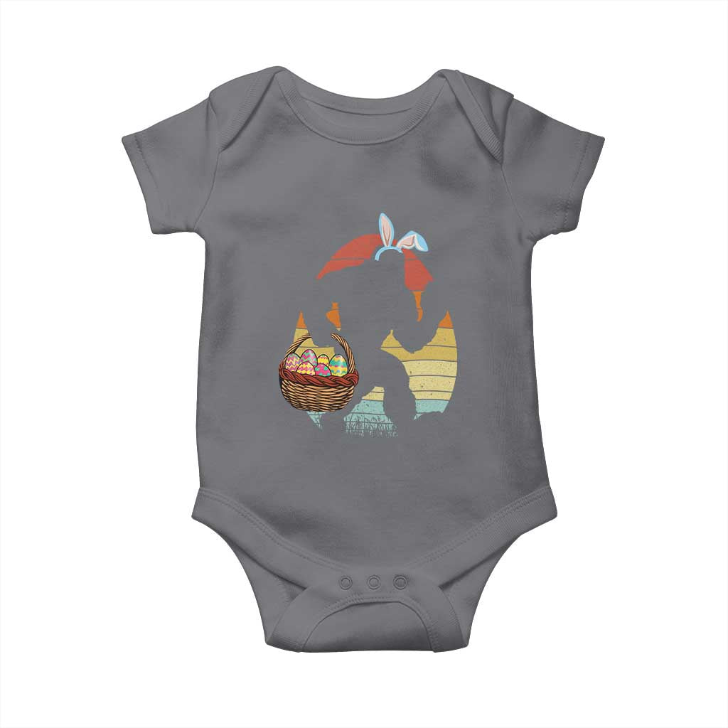 Bigfoot Easter Baby Onesie Bunny Sasquatch Eggs Retro - Wonder Print Shop