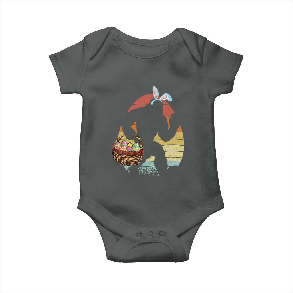 Bigfoot Easter Baby Onesie Bunny Sasquatch Eggs Retro - Wonder Print Shop