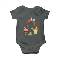 Bigfoot Easter Baby Onesie Bunny Sasquatch Eggs Retro - Wonder Print Shop
