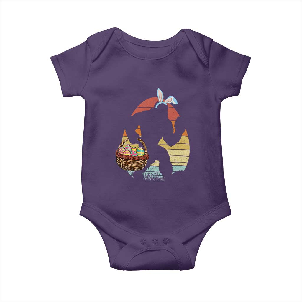 Bigfoot Easter Baby Onesie Bunny Sasquatch Eggs Retro - Wonder Print Shop