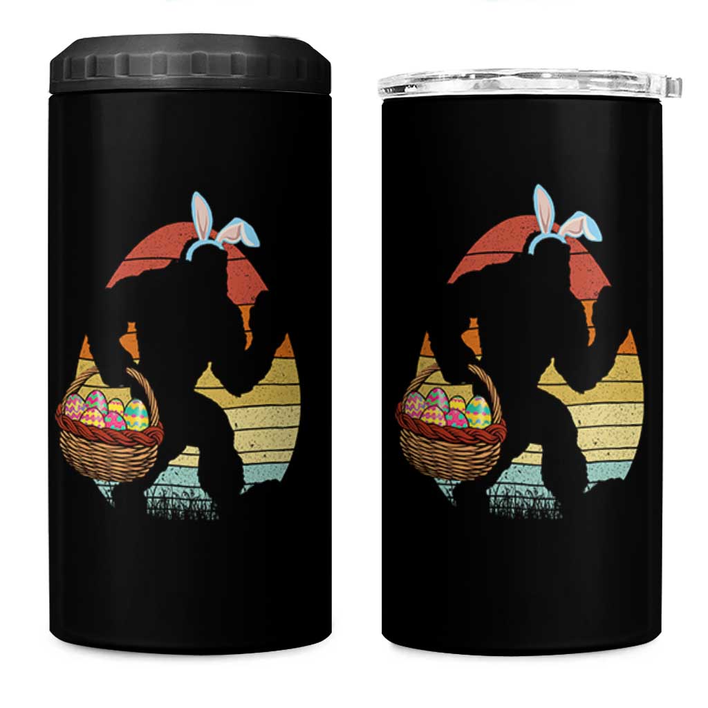 Bigfoot Easter 4 in 1 Can Cooler Tumbler Bunny Sasquatch Eggs Retro - Wonder Print Shop