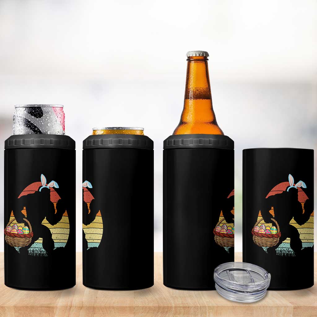 Bigfoot Easter 4 in 1 Can Cooler Tumbler Bunny Sasquatch Eggs Retro - Wonder Print Shop