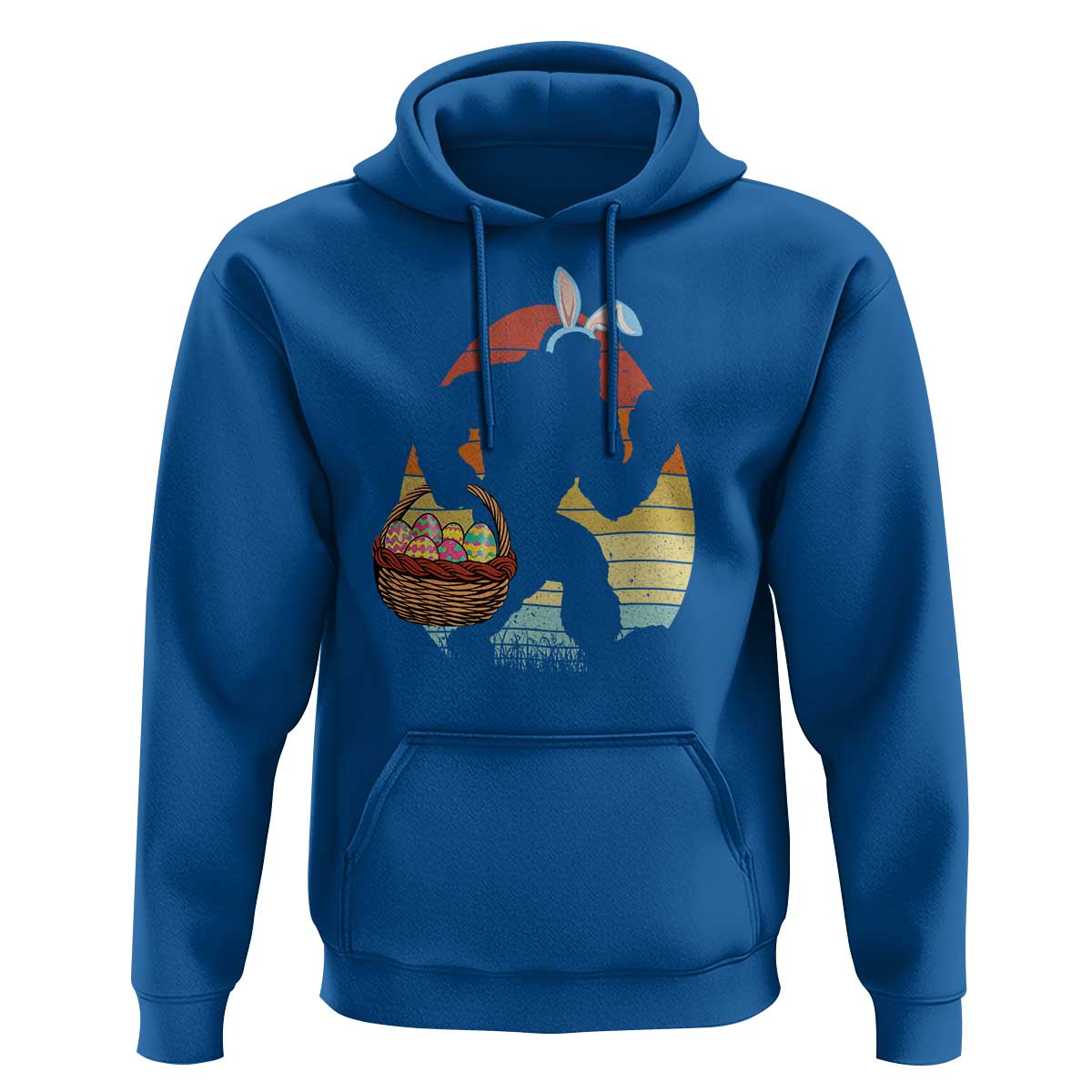 Bigfoot Easter Hoodie Bunny Sasquatch Eggs Retro - Wonder Print Shop