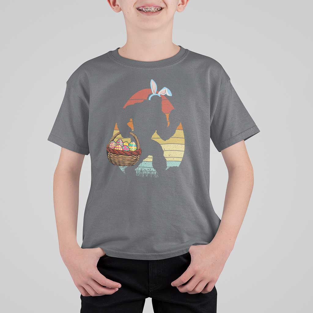 Bigfoot Easter T Shirt For Kid Bunny Sasquatch Eggs Retro - Wonder Print Shop
