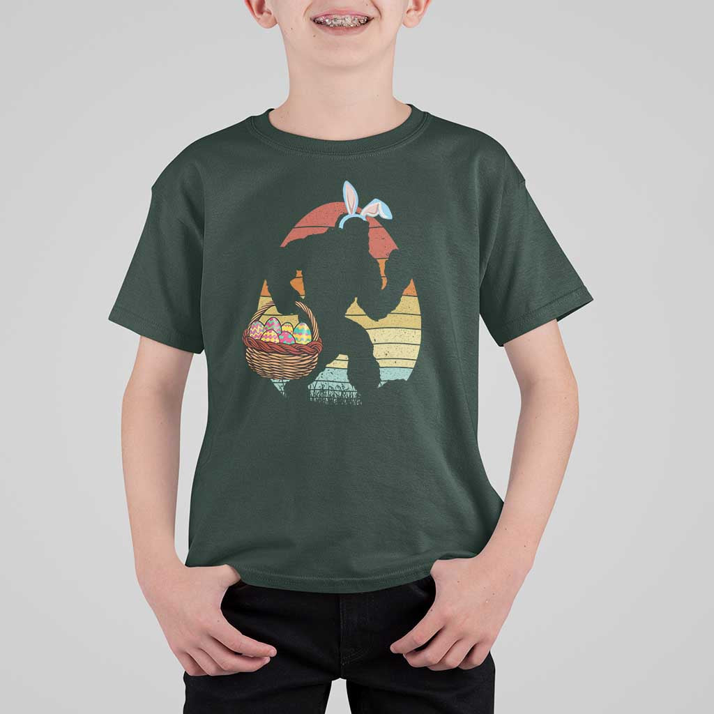 Bigfoot Easter T Shirt For Kid Bunny Sasquatch Eggs Retro - Wonder Print Shop