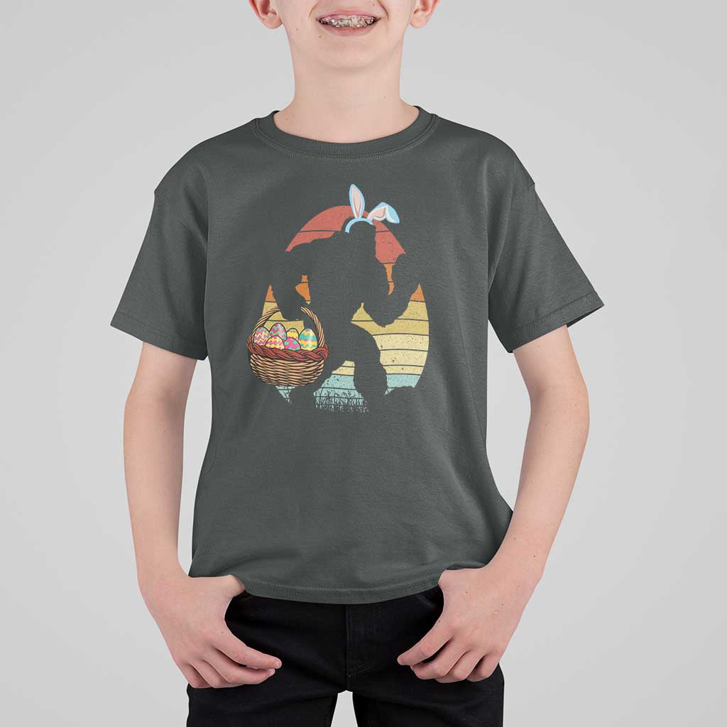 Bigfoot Easter T Shirt For Kid Bunny Sasquatch Eggs Retro - Wonder Print Shop