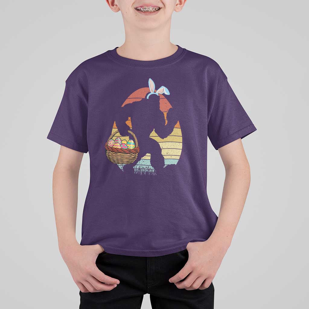Bigfoot Easter T Shirt For Kid Bunny Sasquatch Eggs Retro - Wonder Print Shop