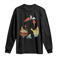 Bigfoot Easter Long Sleeve Shirt Bunny Sasquatch Eggs Retro - Wonder Print Shop
